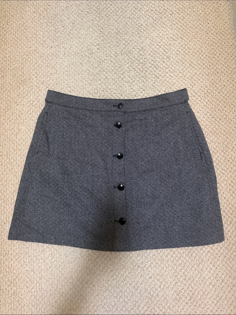 Madewell Classic Button-Front Gray Mini Skirt size 16W